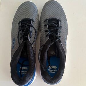 Fila Gray and Black Sneakers with Blue Highlights